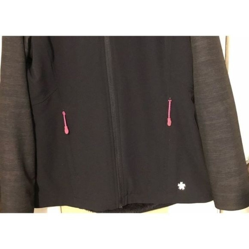 TEK GEAR Warm Tek Fur Lined Zip Up Casual Jacket Black & Gray Pink Details M EUC - Picture 6 of 8